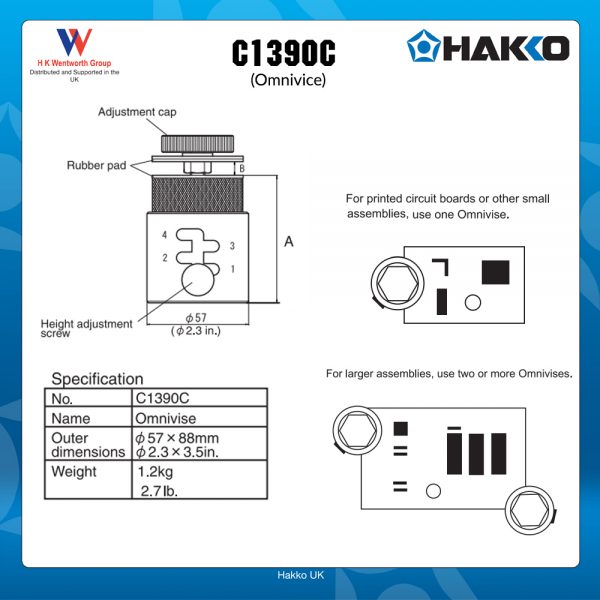 Authentic Hakko Hakko C1390C Omnivise PCB Circuit Board Holder ESD Safe