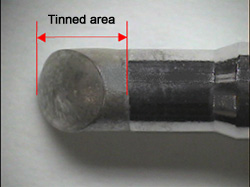 C and BC shape features : Tinned at the certain area of the tip end.