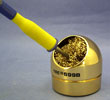 Cleanse the soldering tip with dry cleaning wire.