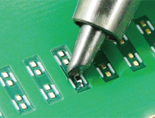 Soldering tiny chip parts such as 0603
