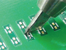 Soldering tiny chip parts such as 0603